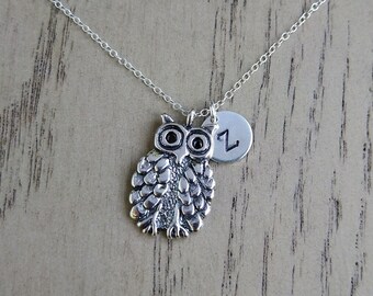 Sterling Silver Owl Necklace,  women Gift, Mother Gift, Girl's Gift, Birthday Gift