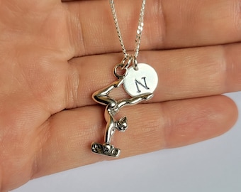 Sterling Silver Gymnast necklace, Balance Beam, Gymnastic Necklace, Birthday Gift, Kids Jewelry, Girls Necklace, Shipping from USA