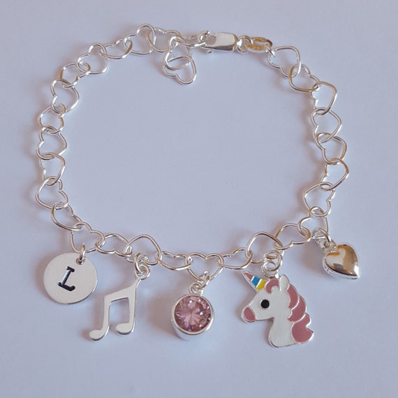 Child charm deals bracelet sterling silver