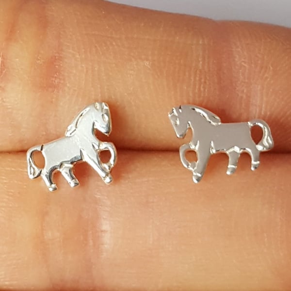 Sterling Silver Horse Earrings, Kids Jewelry, Birthday Gift, Girl's Earrings, Farm Animal