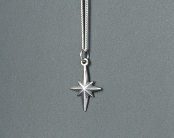 Collar de estrella del norte en plata de ley, regalo para madres, regalo de cumpleaños, joyas para niños, joyas para niños