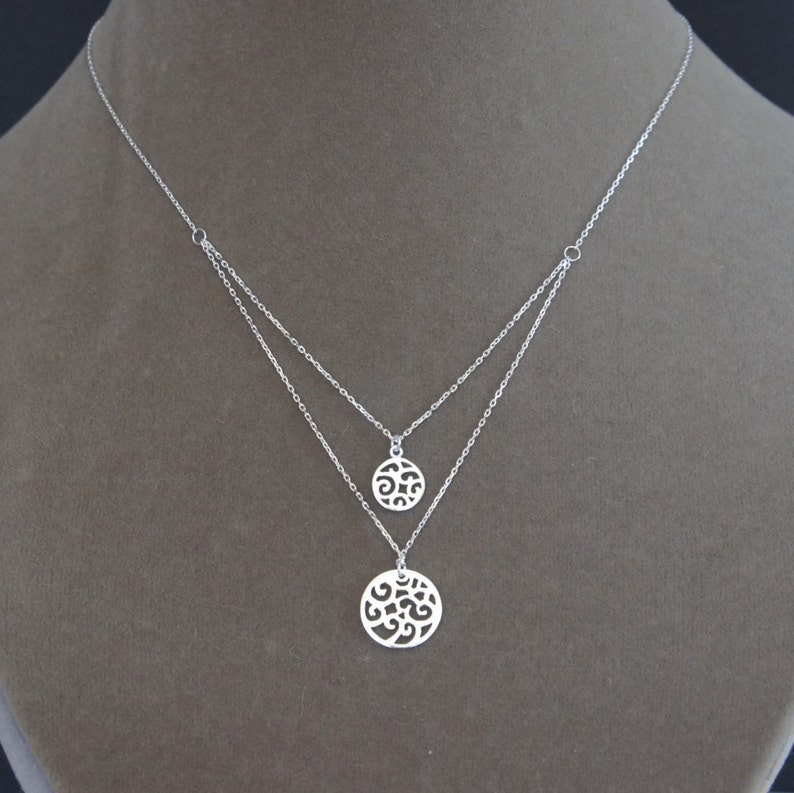 Sterling Silver Swirls Necklace, Mother's Day Gift, Birthday Gift image 1