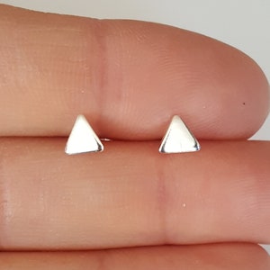 Tiny Triangle Earrings, Geometric Earrings, 5mm, Stud Earrings, Sterling Silver, Kids Jewelry, Children Jewelry, Girl Gift, Birthday Gift