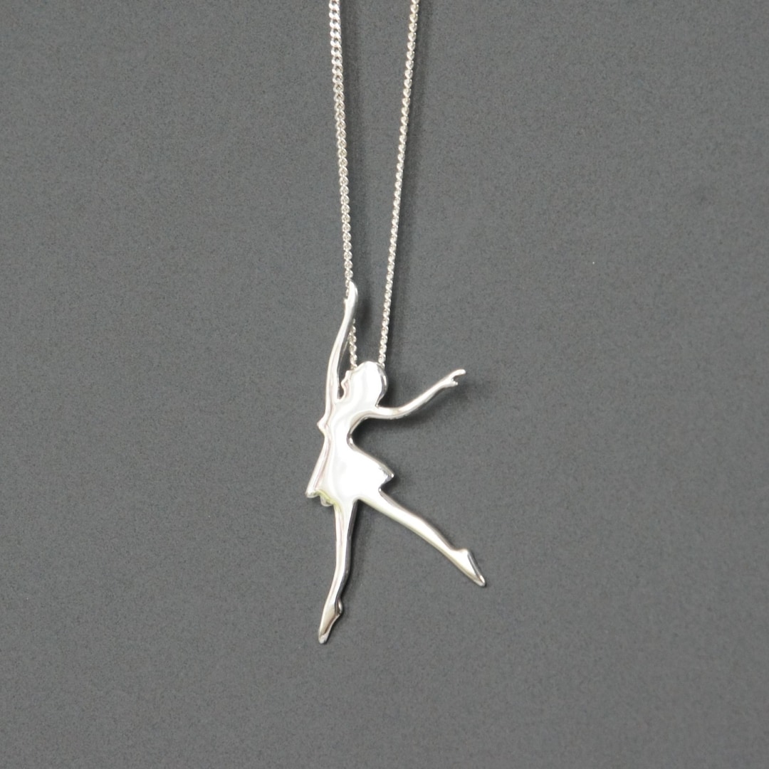 Sterling Silver Ballerina Necklace, Ballet Dancer Necklace, Birthday