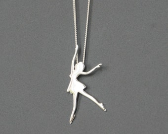 Sterling Silver Ballerina Necklace, Ballet Dancer Necklace, Birthday Gift, Children's Jewelry, Kids Jewelry, Girl's Gift