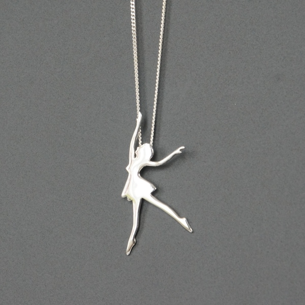 Sterling Silver Ballerina Necklace, Ballet Dancer Necklace, Birthday Gift, Children's Jewelry, Kids Jewelry, Girl's Gift