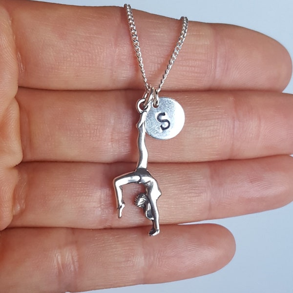 Turner Halskette, Gymnastik Halskette, Geburtstagsgeschenk, Sterling Silber, Mädchen Schmuck, Versand aus den USA