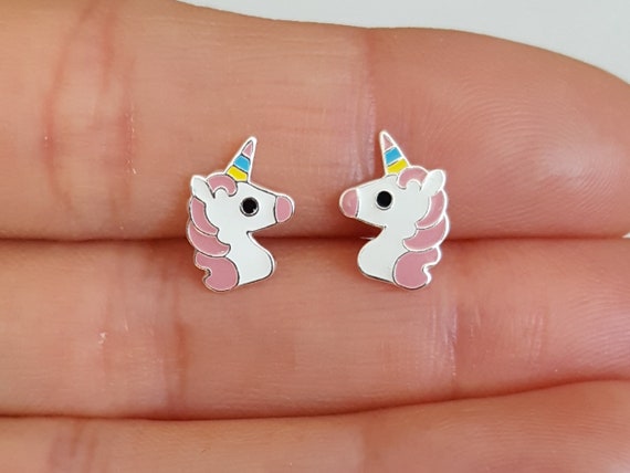 Einhorn Ohrringe Für Mädchen Aus Sterling Silber – Magisches Geburtstagsgeschenk Mit Regenbogen & Kristallen