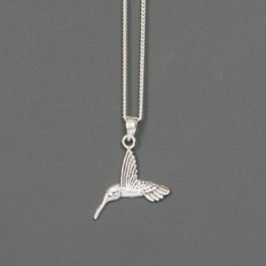 Sterling Silver Hummingbird Necklace, Birthday Gift, Mother's Day Gift, Children's Jewelry, Kids Jewelry