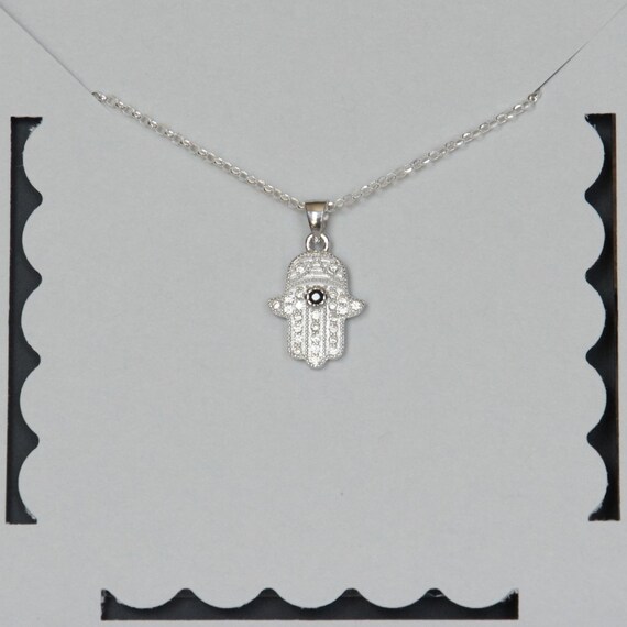 Collana Con Ciondolo A Forma Di Mano Hamsa In Argento 925 Con Zirconia - Foto 9