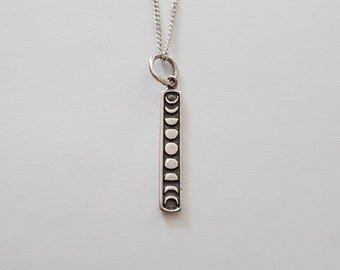 Phases en argent sterling du collier de lune, bijoux de lune, cadeau d’anniversaire, cadeau de mère, bijoux pour enfants