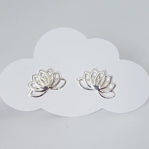 Sterling Silver Lotus Earrings, Stud Earrings, Flower Earrings, Birthday Gift, Kids Gift, Children&#39;s Gift