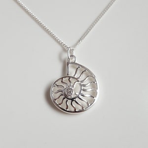 Nautilus Necklace, Sterling Silver, Seashell, Handmade Necklace, Birthday Gift,  Bridesmaid Gift,Made in USA