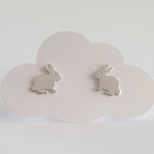 Rabbit Earrings, Bunny Earrings, Stud Earrings, Sterling Silver, Kids Jewelry, Children Jewelry, Girl Gift, Birthday Gift, Christmas Gift