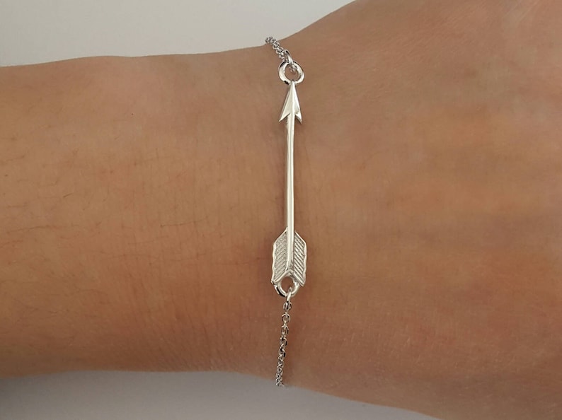 Mother/'s Day Gift Birthday Gift Sterling Silver Arrow Bracelet Bridesmaid Gift Children/'s Jewelry