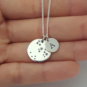 Sterling Silver Sagittarius Necklace, Personalized Jewelry, Initial Zodiac Necklace, Constellation Necklace, Mother&#39;s Gift, Birthday Gift