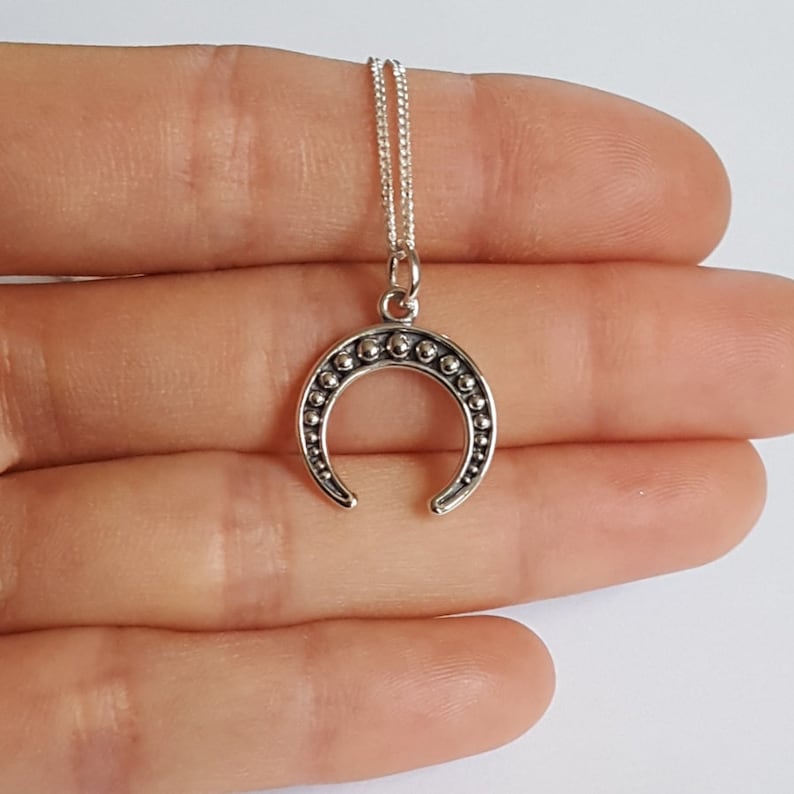 Shipping from USA Birthday Gift Crescent Moon Necklace Sterling Silver Moon Necklace