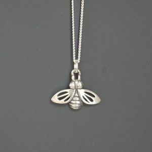 Bee Necklace, Sterling Silver, Honey Bee Charm, Kids Jewelry, Children&#39;s Jewelry, Mother Gift, Daughter Gift, Birthday Gift