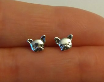 Sterling silver Dog Earrings, French Bulldog, Stud Earrings, Handmade Jewelry, Birthday Gift, Gift for Her, Bridesmaid Gift, Christmas Gift