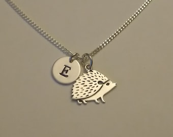 Sterling Silver Hedgehog Necklace, Personalized Necklace, Birthday Gift, Kids Jewelry, Girls Necklace, Shipping from USA