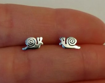 Sterling silver snail Earrings, 5x9mm, Stud Earrings, Kids Jewelry, Children Jewelry, Girl Gift, Birthday Gift