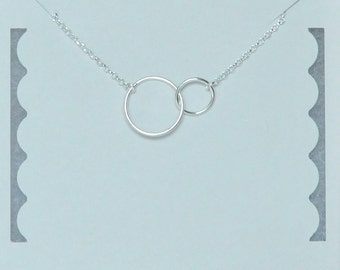 Infinity Necklace, Circle Necklace, Sterling Silver, Dainty Necklace, Bridesmaid Gift, Birthday Gift, Mother's Day Gift