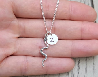 Sterling Silver snake Necklace, 25x7mm, Birthday Gift, Children's Jewelry, Kids Jewelry, Girl's Gift