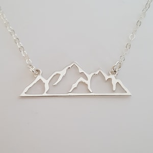 Mountain Range Necklace, Sterling Silver, Mother's Gift, Birthday Gift, Girl Gift