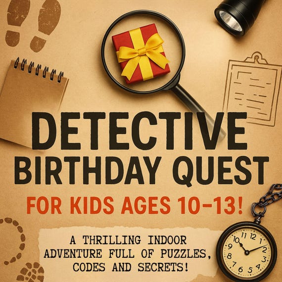 Birthday Detective Game for Tweens 10–13 – Printable Escape Room Hunt