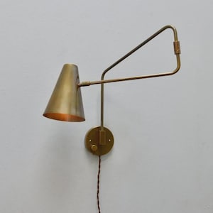 1920s Mid Century Brass Swing wall sconce Modern Brass Light Single Wall Fixture Wall Sconce Light Fixture Stilnovo Style Wall Fixture