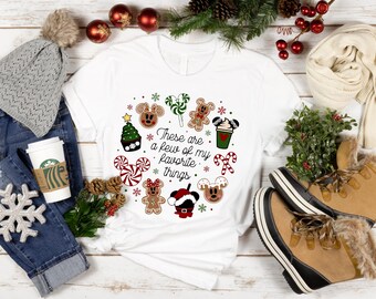 Camiseta navideña de Disney, Camiseta "Estas son algunas de mis cosas favoritas", Camiseta de aperitivos navideños de Disney, Galleta de jengibre de Mickey, Navidad de Disney