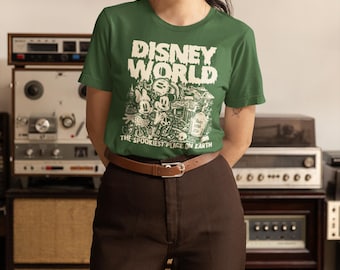 Disney Halloween Skeleton T Shirt Vintage Spooky Mickey and Minnie Graveyard Design for Fall Season or Halloween Disney Trips