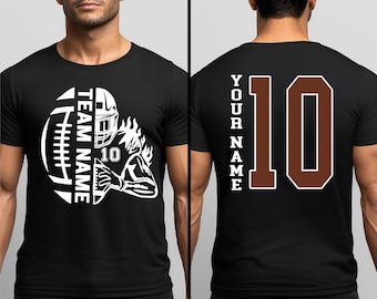 Maillot de football personnalisé, T-shirt avec nom d'équipe personnalisé, T-shirt le jour du match, T-shirt esprit d'école, Personnalisation du numéro, Cadeau pour fan de football rétro