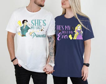Tangled Couple Shirts, Best Day Ever Shirt, She's My Lost Princess Tee, Rapunzel Flynn Rider Shirt, Disney Couple Trip, Matching Disney Gift