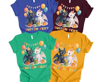 Custom Birthday Dragon Shirt, Custom Birthday Shirt, Dragon Birthday Party, Custom Name Birthday Shirt, Family Matching Birthday Shirts