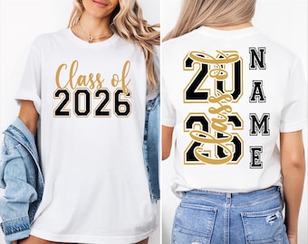 Senior 2026 T-Shirt, Custom Class of 2026 Shirt, Personalized Graduation Gift, High School Senior Tee, Grad Party Outfit, Customized Name