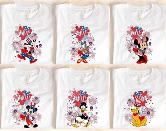 Disney 4th of July Shirts, Patriotic Mickey and Friends Tee, Disneyland Family Matching Shirt, Independence Day Goofy Pluto Minnie T-shirt
