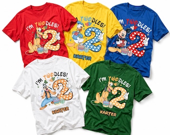 I'm Twodles 2nd Birthday Shirt, Custom Mickey Mouse Birthday Tee, Two-Dles Birthday Shirt, Turning 2 Birthday T-Shirt, Custom Toddler Tee