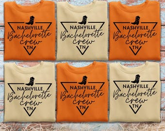 Nashville Bachelorette Party T Shirt Custom Bride Tribe Shirts Western Cowgirl Crew Gift for Bridesmaids Weekend Matching Outfits