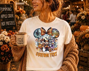 Camiseta personalizada de Halloween con ratones, camiseta para excursión al parque de atracciones, conjunto personalizado de calabaza mágica de otoño para la familia, camiseta con estampado de la temporada de Halloween.
