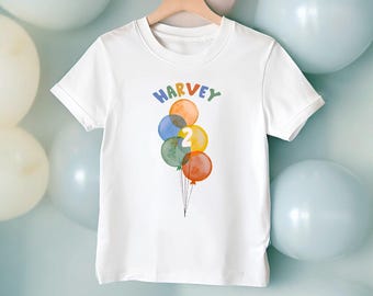 Camiseta personalizada de cumpleaños para niño/niña, camiseta de cumpleaños con nombre y edad personalizados, regalo de cumpleaños para niño, atuendo para fiesta de cumpleaños, camiseta de cumpleaños para niño pequeño