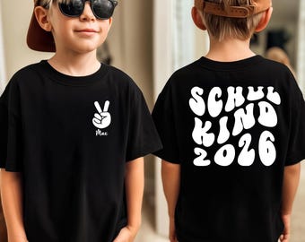 Chemise écolier 2026 personnalisée, T-shirt inscriptions garçons filles, T-shirt écolier avec nom personnalisé, Chemise école primaire, Entrée scolaire
