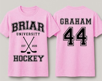Custom Briar University Hockey Shirt, Garrett Graham 44 Hockey Tee, Comfort Colors Shirt, Custom Hockey Mom Sweatshirt, Briar U Hockey Gift