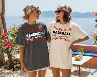 Chemise de grand-mère de baseball personnalisée avec numéro de maillot, t-shirt de jour de match de grand-mère de baseball, chemise grand-mère personnalisée, chemise de saison de baseball, cadeau pour grand-mère