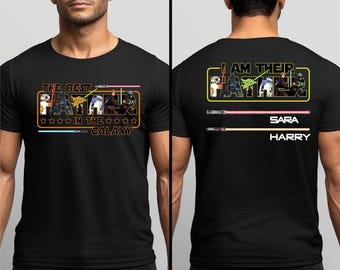 Chemise Star Wars personnalisée pour la fête des pères, le meilleur t-shirt des pères de la galaxie, t-shirt personnalisé nom Je suis leur père pour enfant, cadeau nouveau papa
