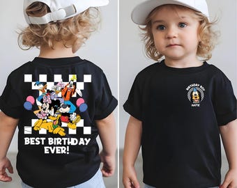 Camiseta de cumpleaños Disney personalizada, camiseta de cumpleaños de Mickey Mouse para niño, camiseta de cumpleaños de Minnie personalizada para niña, paquete de camisetas de cumpleaños familiares a juego