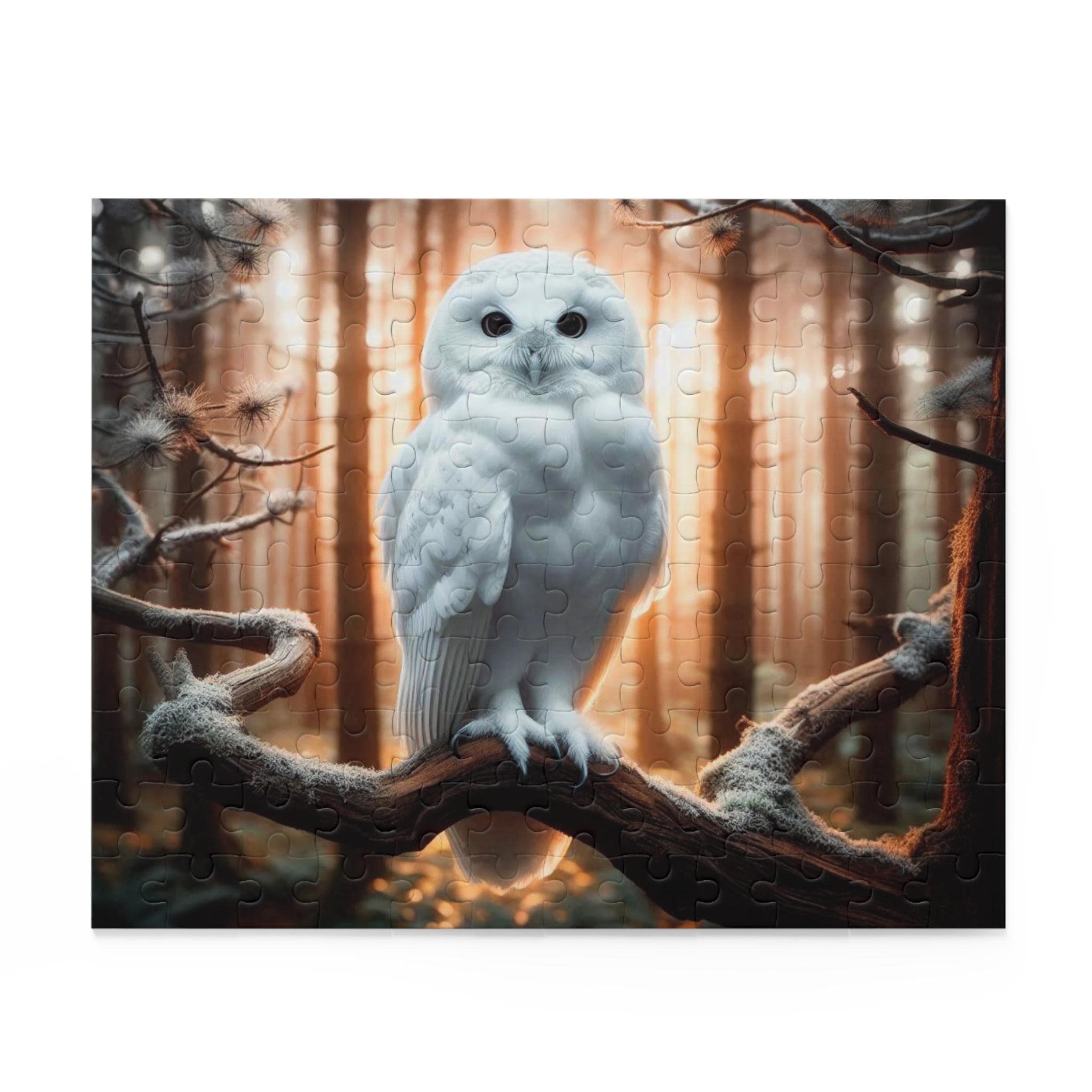 Mystical Owl Puzzle: 120, 252, 500-Piece Indoor Challenge, Bird Lovers Gift, Relaxing Hobby, Mindful