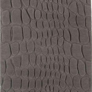 Modern Pebble Pattern Area Rug – Soft Grey Hand Tufted Carpet – Contemporary Living Room Bedroom Floor Rug – Minimalist Home Decor