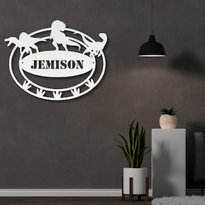 Custom Wall Art Dinosaur Name Sign – Personalized Metal Wall Art for Kids Room or Nursery | Dino Lover Gift | Jurassic Themed Decor Boy