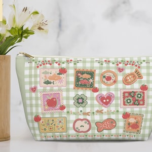 Saszetka na jedzenie z motywem kratki Gingham: organizer w stylu retro folk art Cottagecore